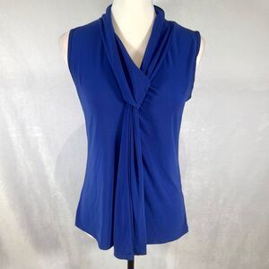 J.M. Fleurette royal blue slip knot top size medium